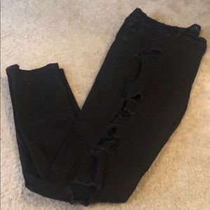 Lucky Brand Black Ripped Jeans Plus Size
